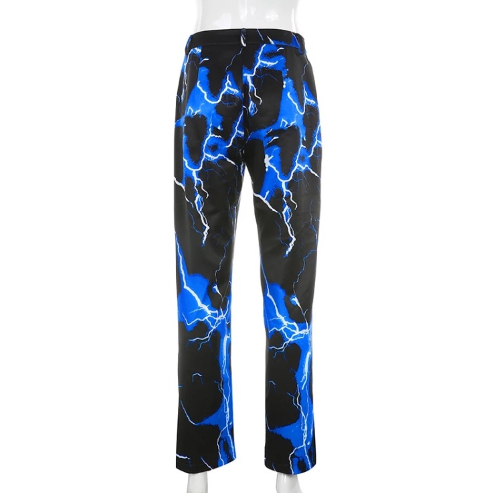 Blue lightning pants baggy joggers wide cargo - Picture 6 of 6